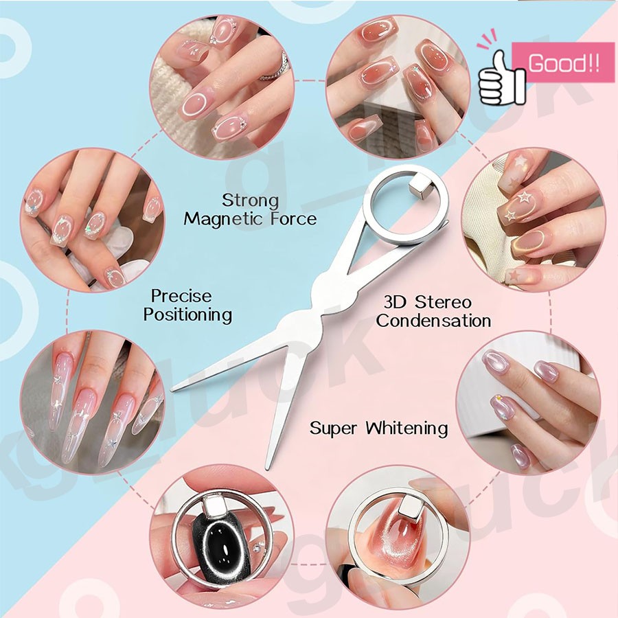 2026 Upgrade Ring-Shaped Double-head French Cat Eye Magnet for DIY Nails Artists