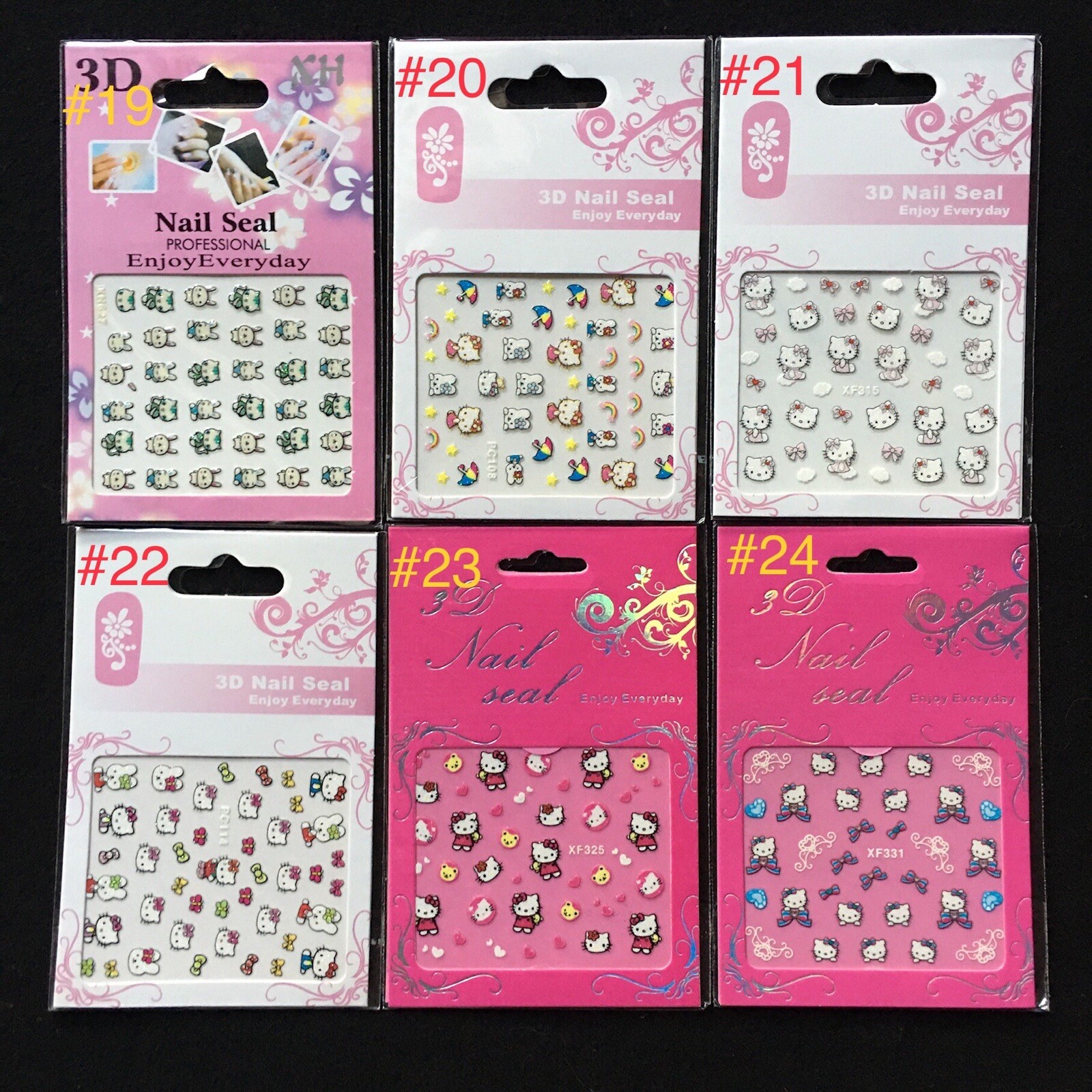 48 Design Hello Kitty 3D Glitter Nail Sticker Nail Art Decal St-259