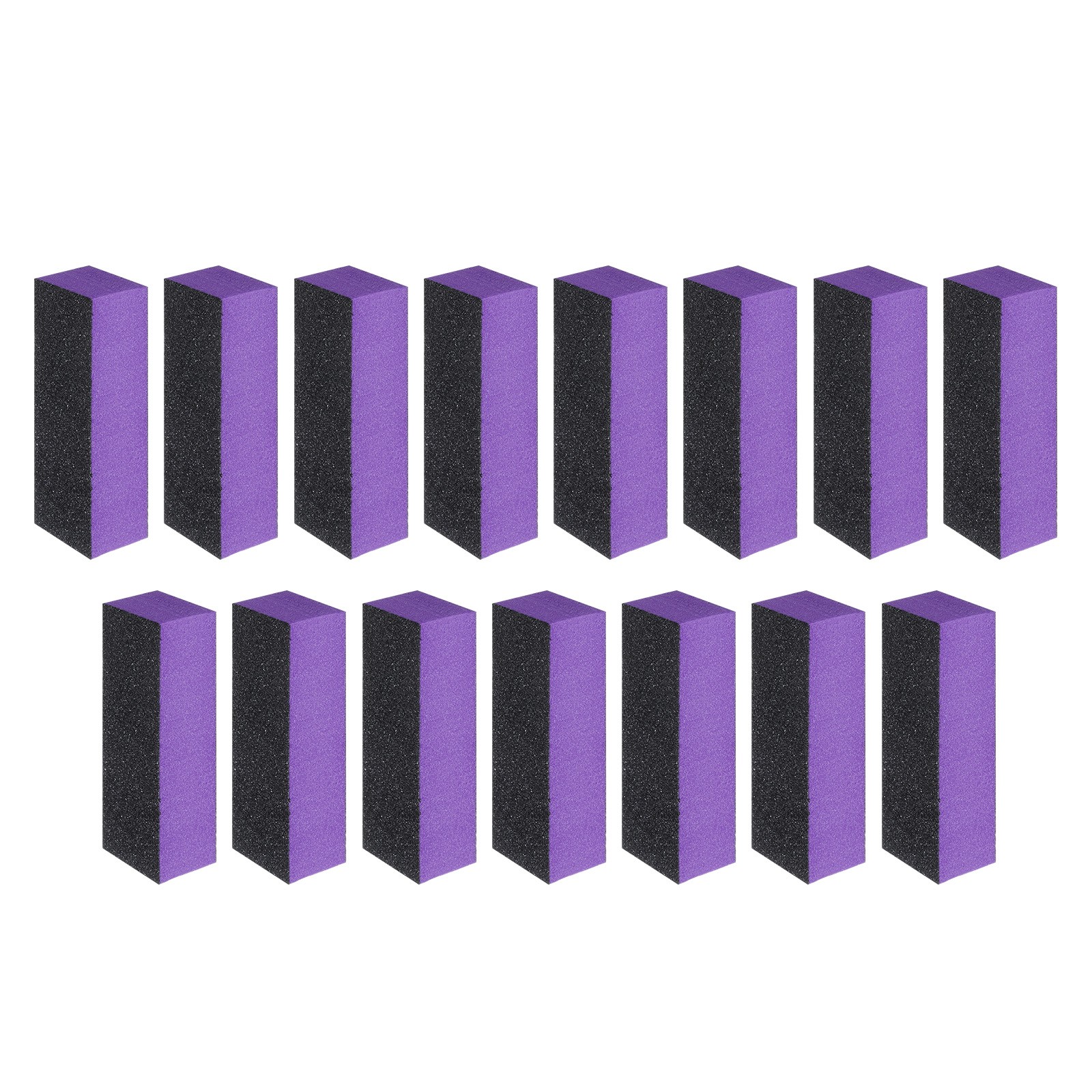 15pcs Nail Buffer Block 60/80/80 3 Sided Grit Nail File for Nail Buffing, Purple