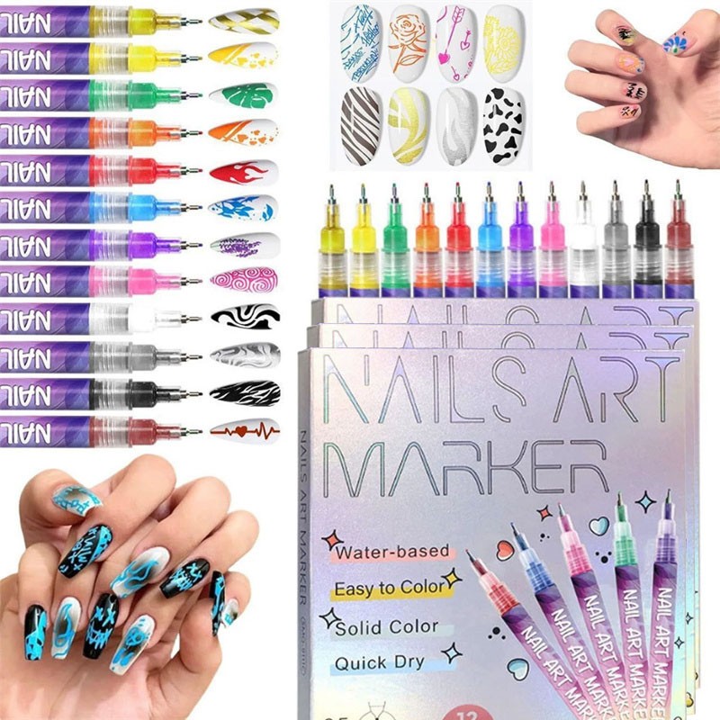 US Nail Art Pens Markers Kit – for Girls Women Kids Beginners DIY Painting Nails