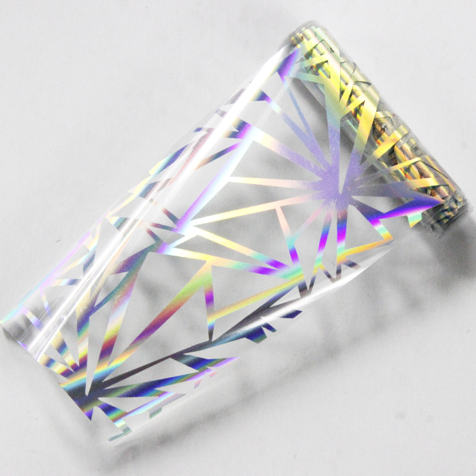 8 Sheet Holographic Nail Foil Punk Geometric Nail Art Transfer Stickers Glitter