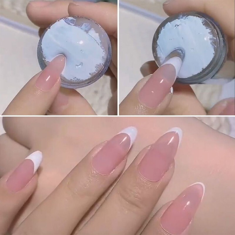 Estampador Uñas Silicona Uñas Francesas Plantilla Doble Cabezal Manicure Nuevo