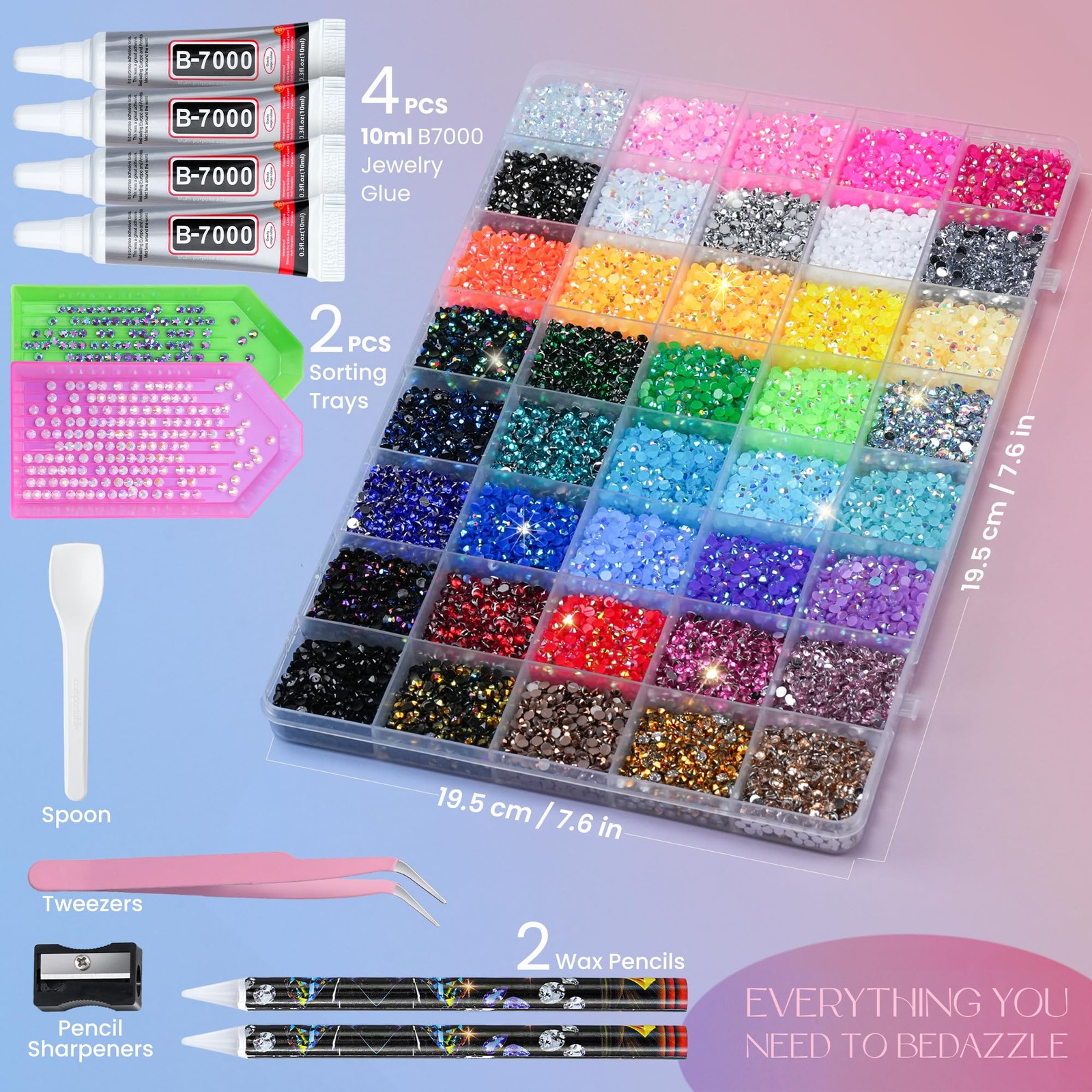 50000Pcs Bedazzling Kit with Rhinestones 3mm, 40 Colors Bedazzler Kit Resin R…