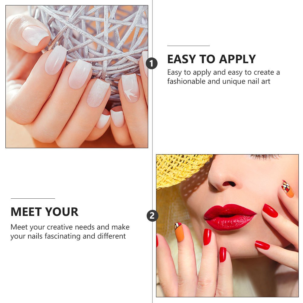 1000Pcs Reusable ABS Artificial Nail Tips Coffin Shape for Creative DIY