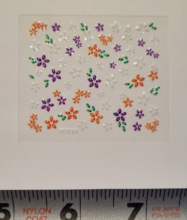 Nail Stickers ~ Multi Color Flowers ~ 1 Sheet ~ Nail Art ~ Spa Day