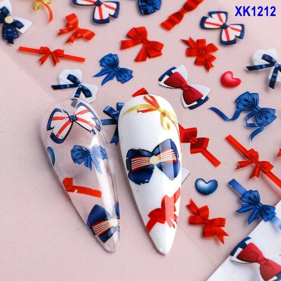 Bow Daisy Love Bowknot Flower Rose Nail Foil Transfer Sticker 10pcs 20X4cm 1212
