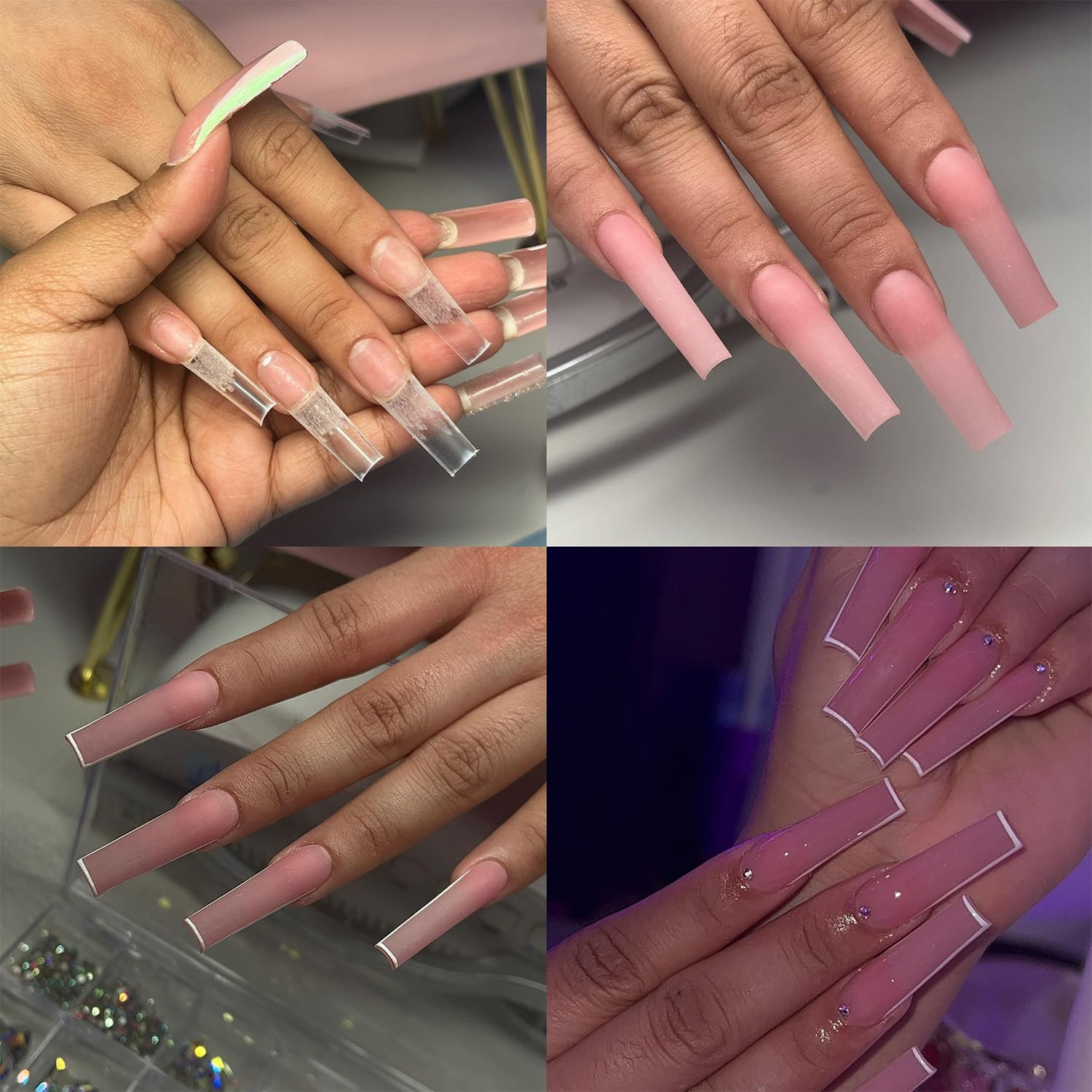 Puntas De Uñas Unas Cuadradas Conicas XL Sin Curva C 500 Piezas De Puntas Nueva