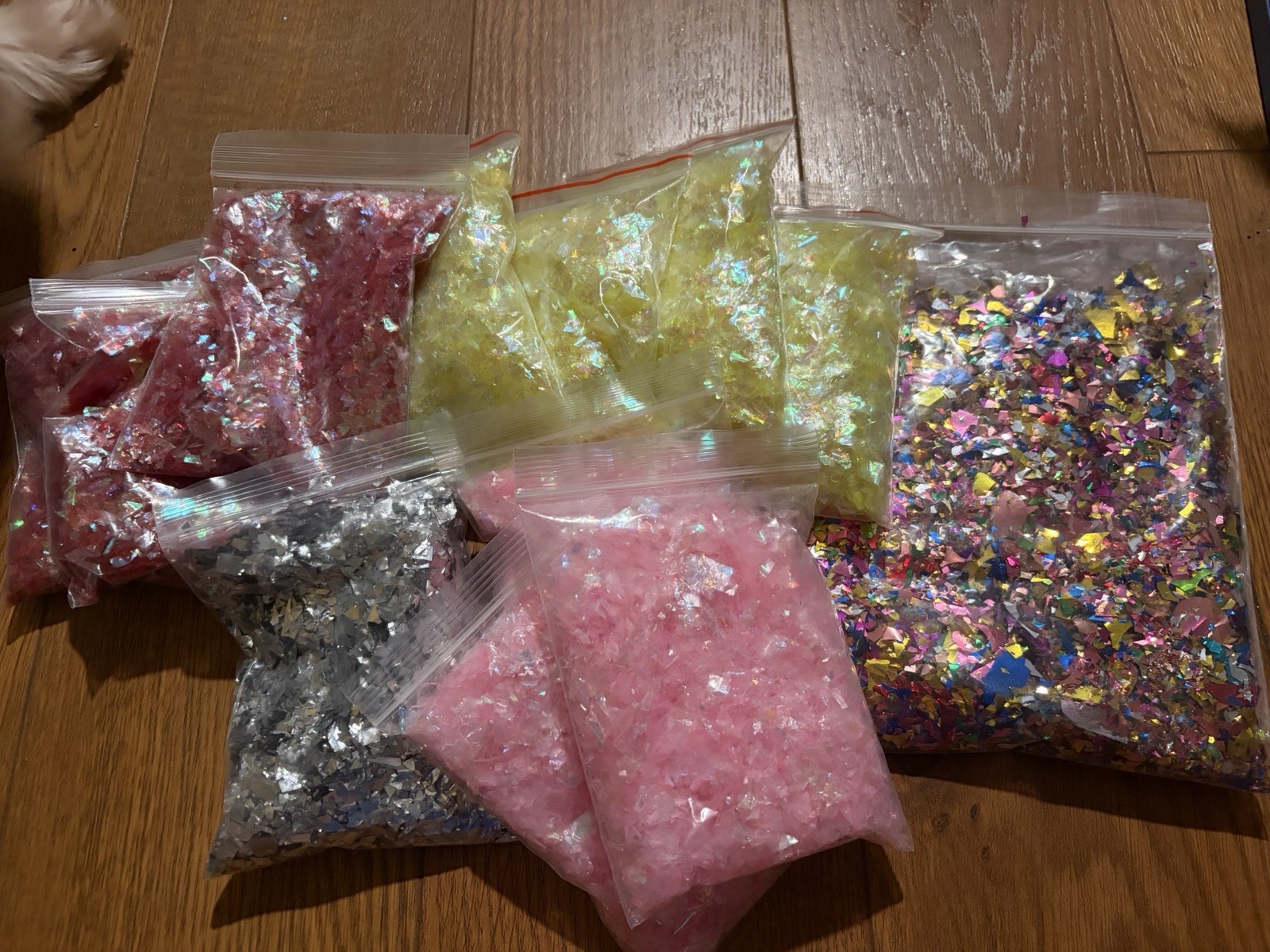 Big IRIDESCENT GLITTER FLAKES Nail Art Resin Craft Mylar Shreds