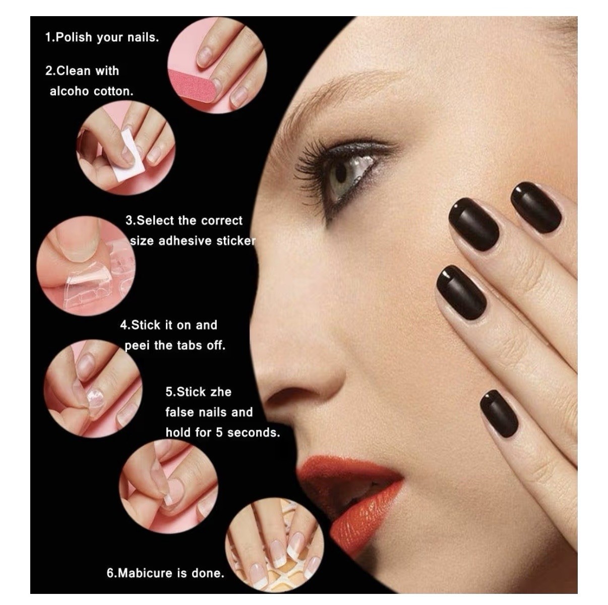 Nail Adhesive Tabs (480pcs), Transparent, Waterproof, Variety Pack, 20 Sheets