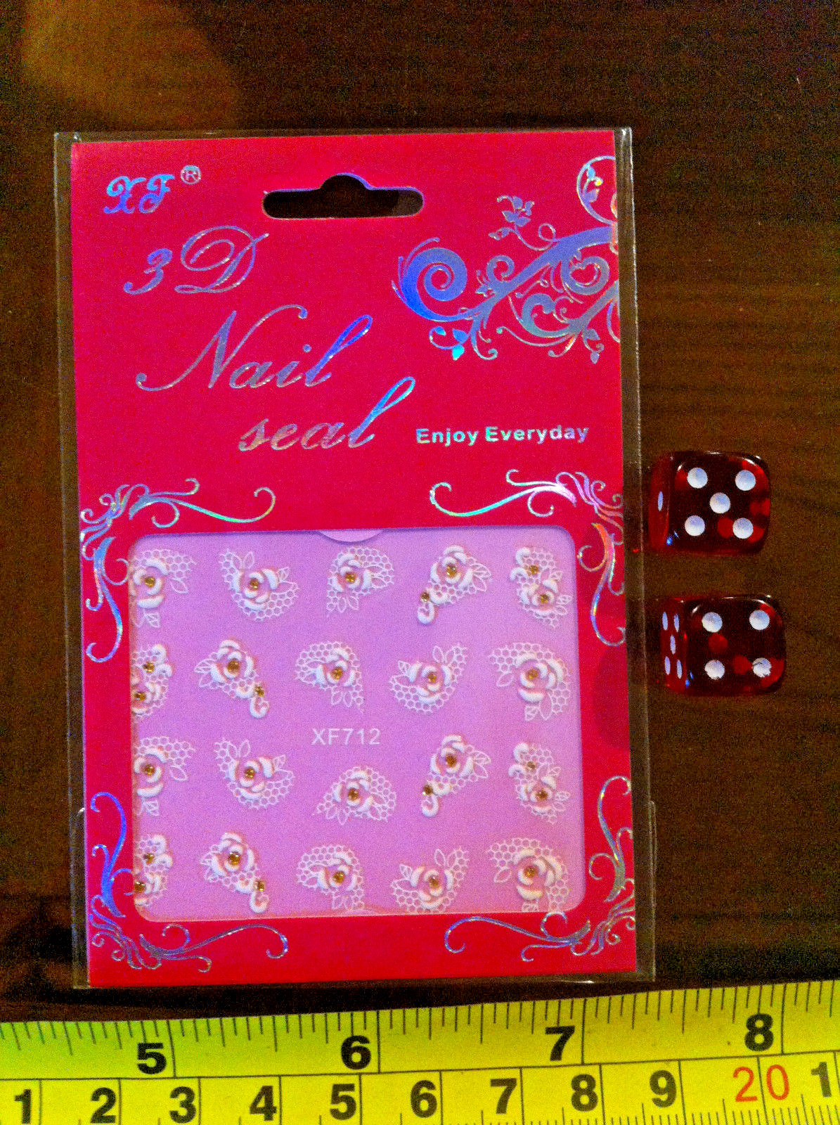 3D Nail Art Set XF712 Pretty White Flower Floral Stick On