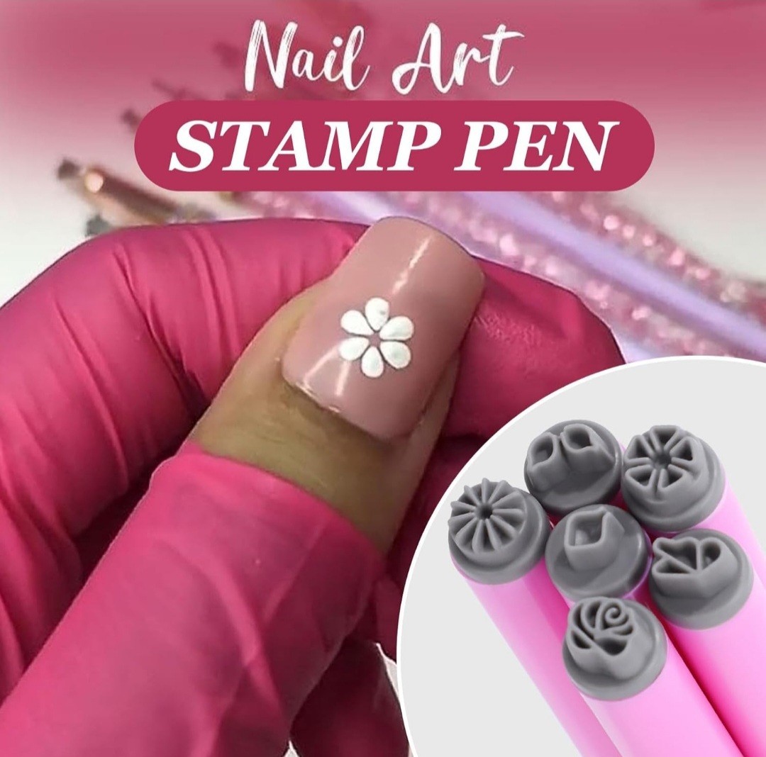 Nail Stamp Pen for Girls and Women 6PCS Home DIY Nail Art Tools Easy To Use