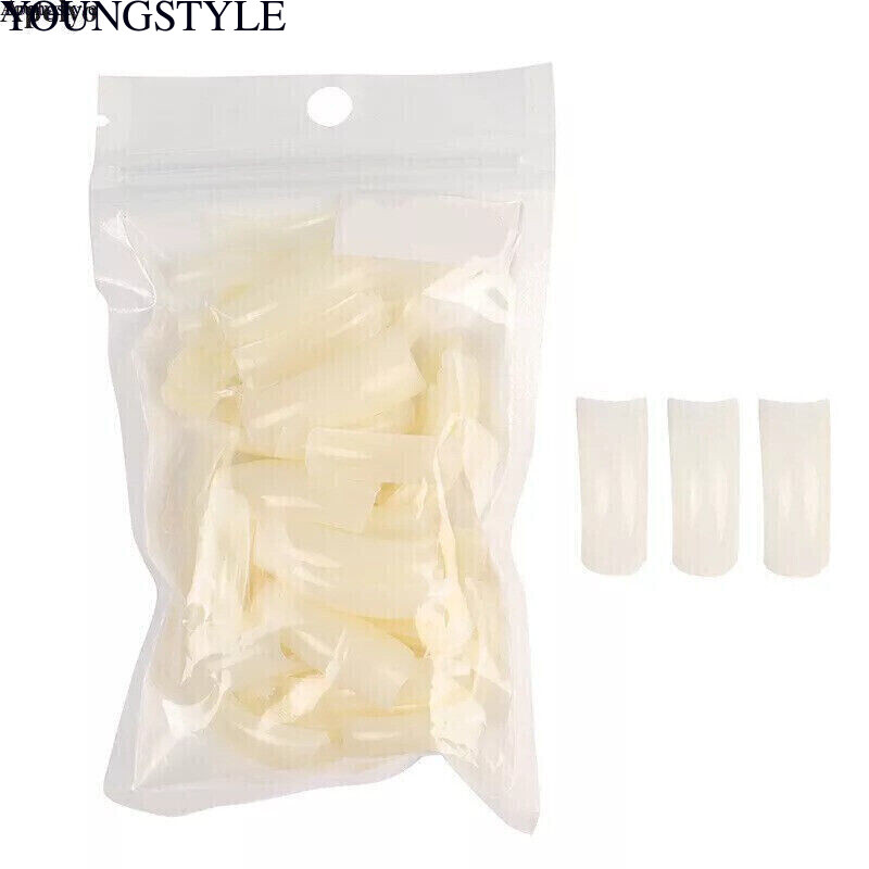 500pcs Curved Hawk Nail Tips – Acrylic Half Cover Nails Manicure Accessories