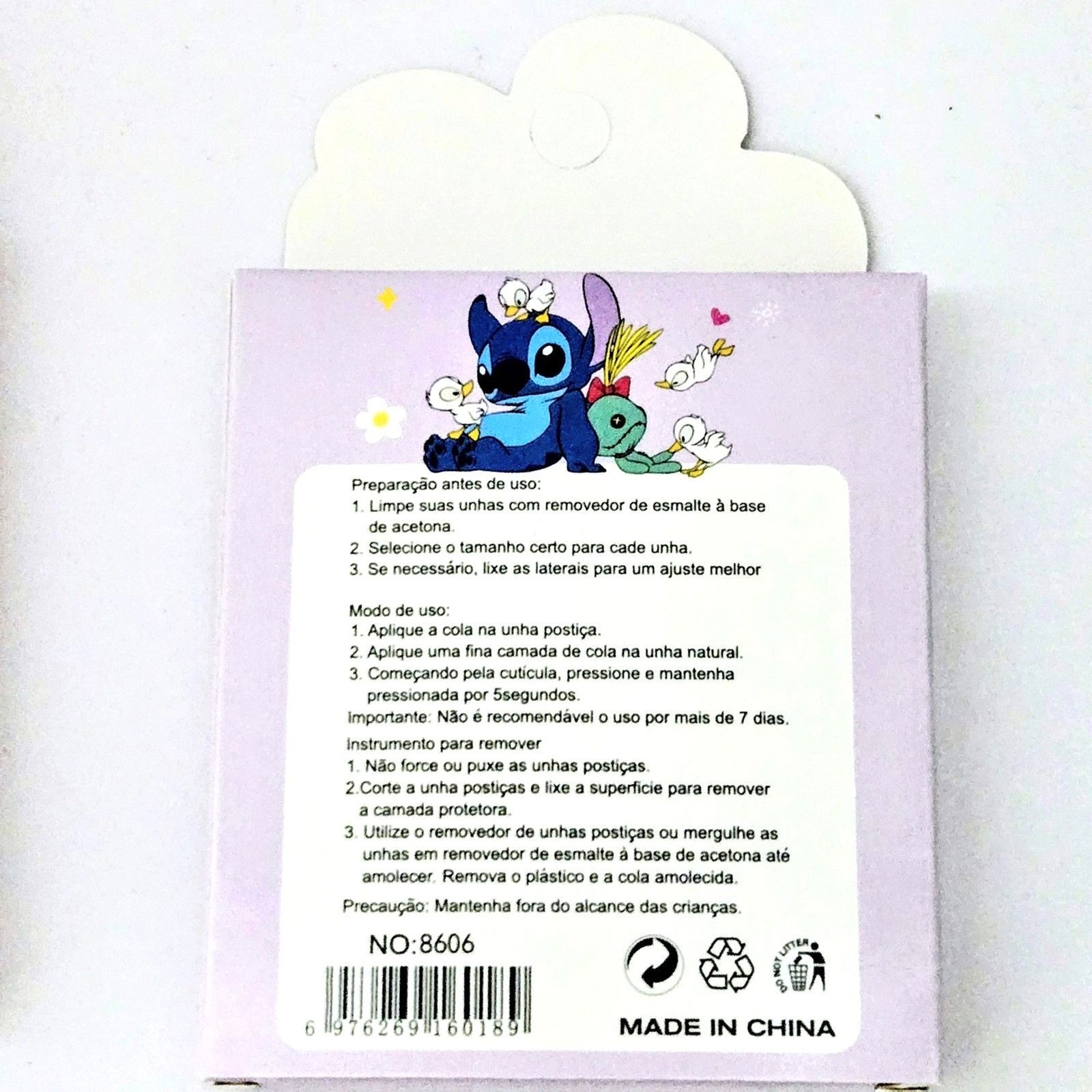 PRESS ON NAILS Disney Stitch 3D Art #1 For Kid/Teen *12 Nails Set* with Glue NEW