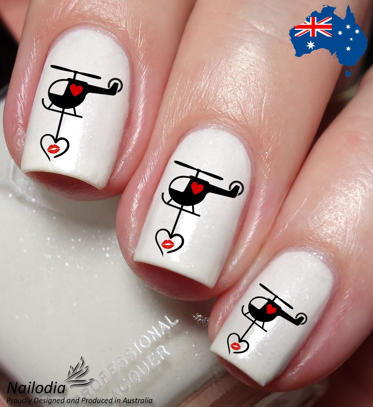 Chopper Helicopter Nail Art Decal Sticker Water Transfer Wrap