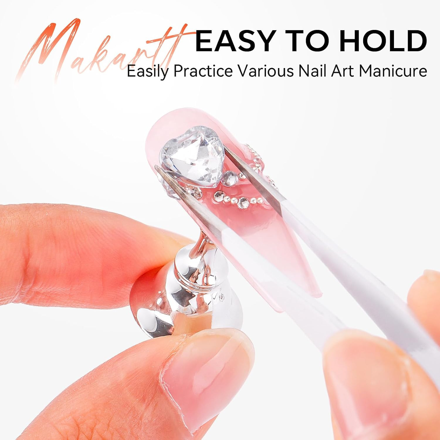 Strong Magnetic Nail Stand: Press-On Nail Holder with Metal Base | Holds 12 Tips