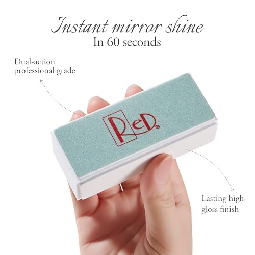 RED 4-Sided Nail Buffer Block – Multi-Grit Shine Files for Salon & Home Use