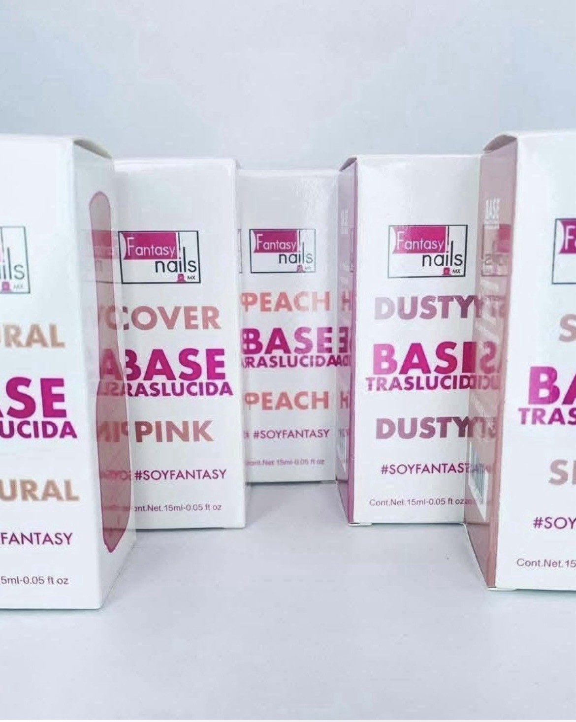 Bases Translúcidas De Fantasy Nails. 7 tonos de 15 ml