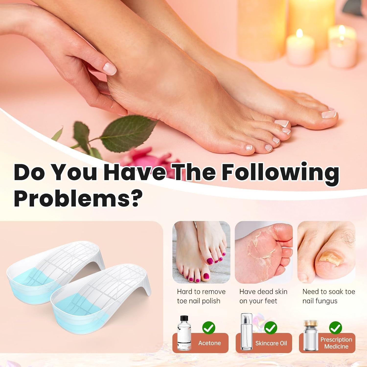 Hand Toe Nail Soaking Bowl: 12PCS Large Size Hand & Foot Nail Soak Off Bowl f…
