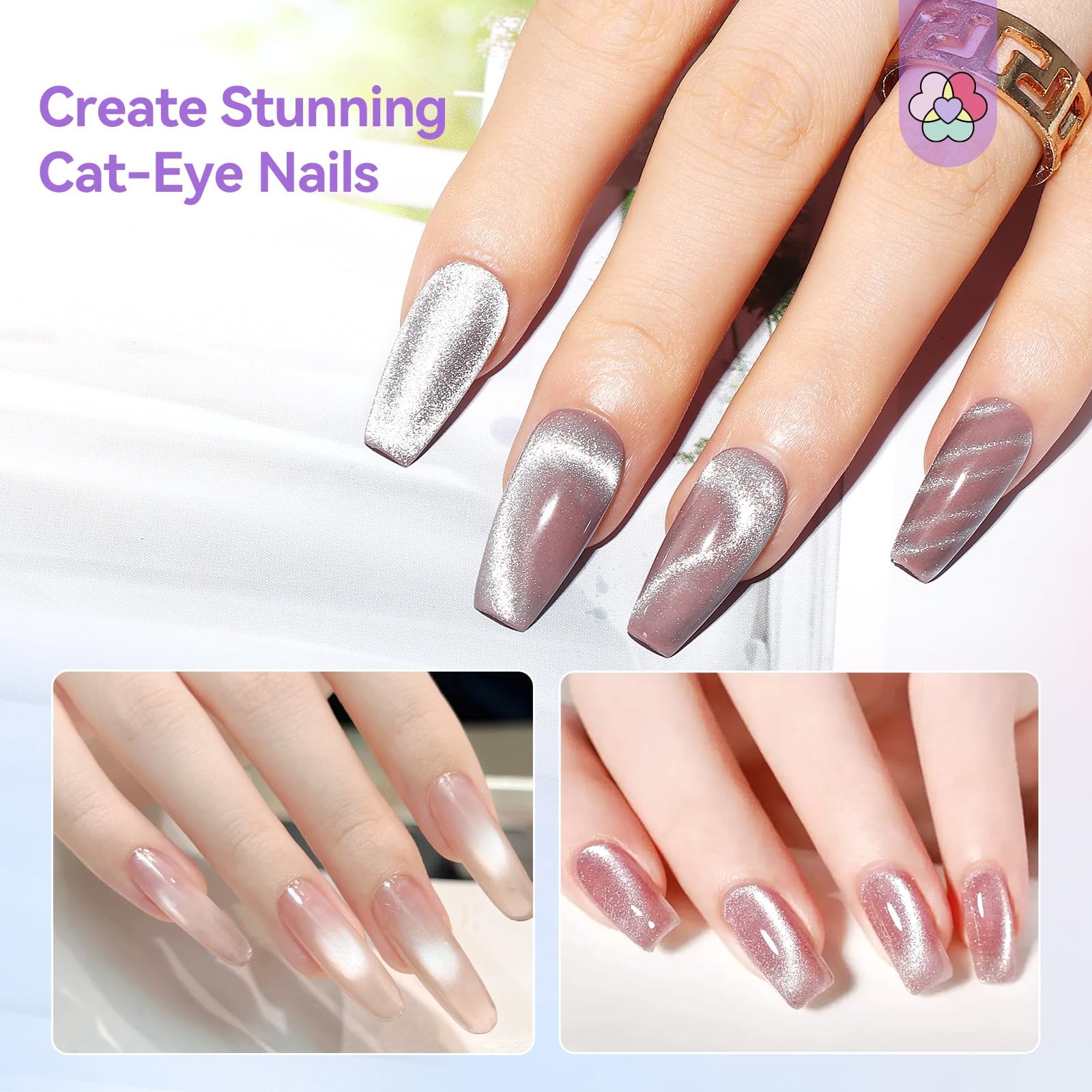 SAVILAND Essentials Cat Eye Magnetic for Nails: Pink Double-Head 0-Cat