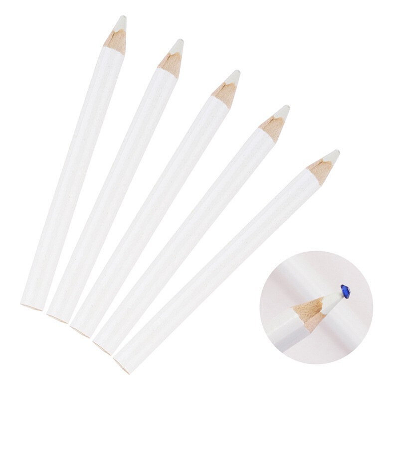 10Pcs Short White Rhinestone Wax Picker Pencil for Nail Art Tool – 9cm/3.54 inch