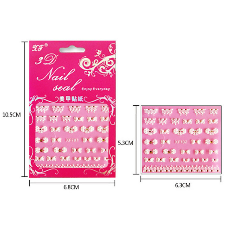 Heart Rose Daisy Flower Rhinestone Lace Stripe 3D Nail Art Stickers Decals NS42