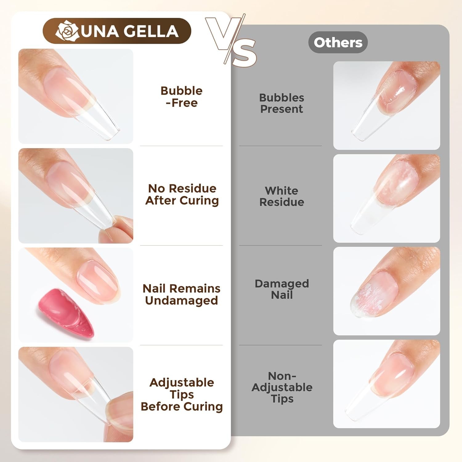 9 in 1 Gel Nail Glue for Clear Acrylic Nails Tips 2Pcs 10ml Long Lasting Supe…
