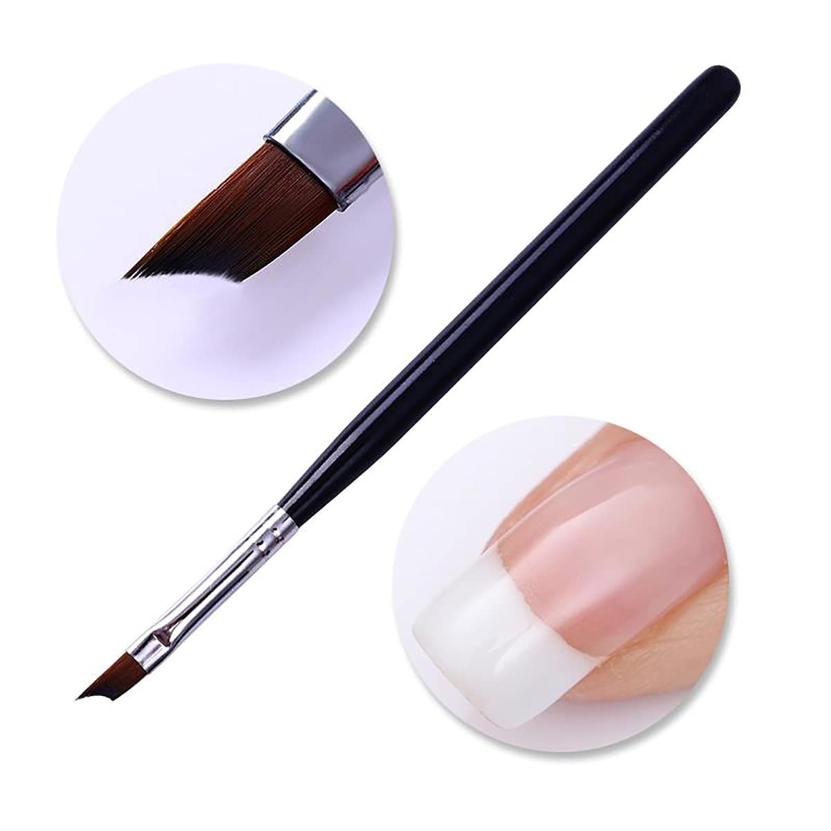 French Tip Nail Brushes Set Half Moon Shape Sier Handle Oblique