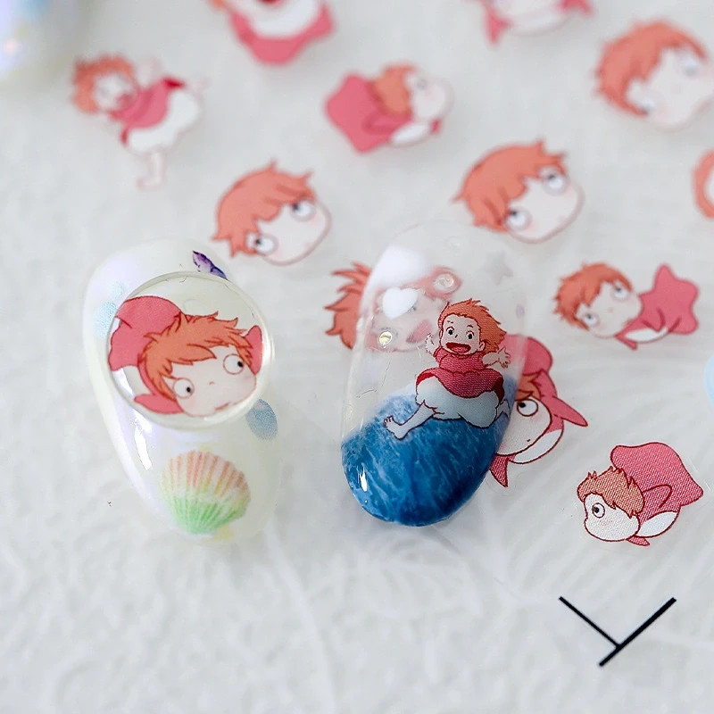 Kawaii Ocean Girl Nail Stickers – Cute Anime Pony Theme (339)