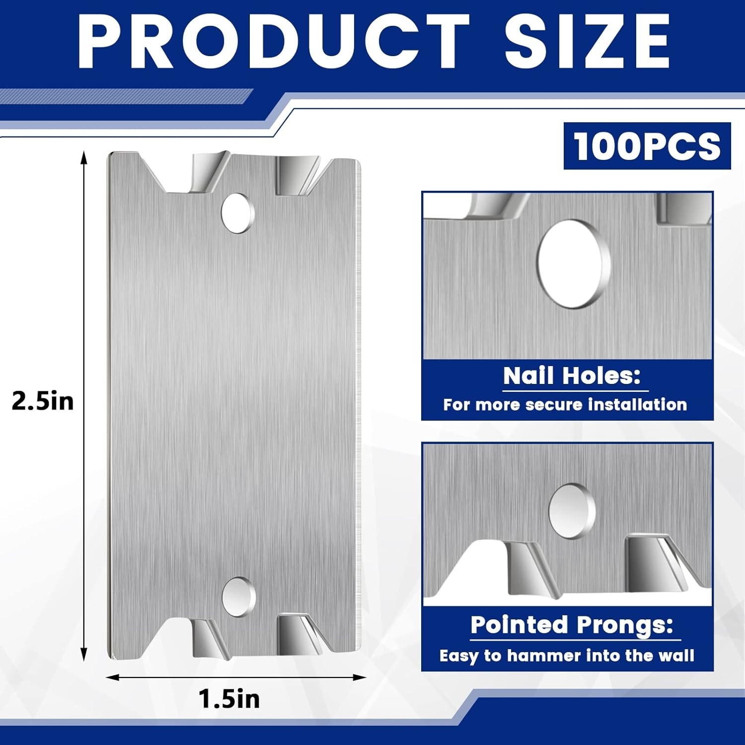 Easy Install Steel Safety Plates – Pack of 100
