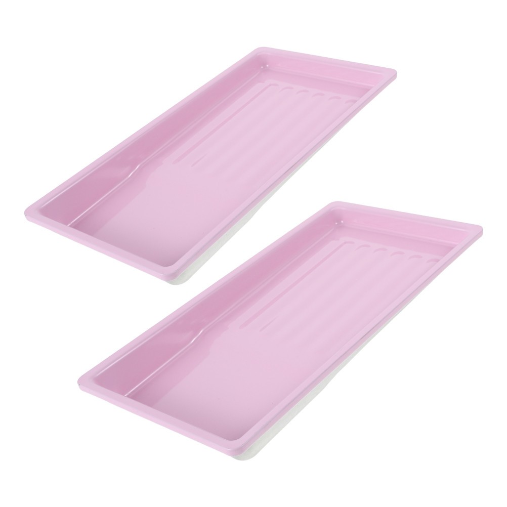 2 Pcs Nail Manicure Tray Tool Stainless Steel Earring