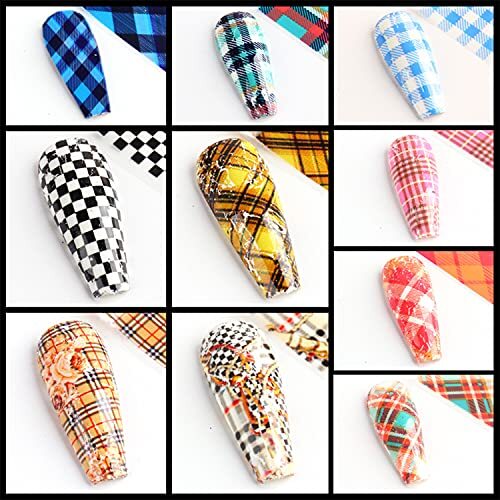 Nail Art Foils Nails Foil Transfer Stickers Decals Adhesive Striped Lattice