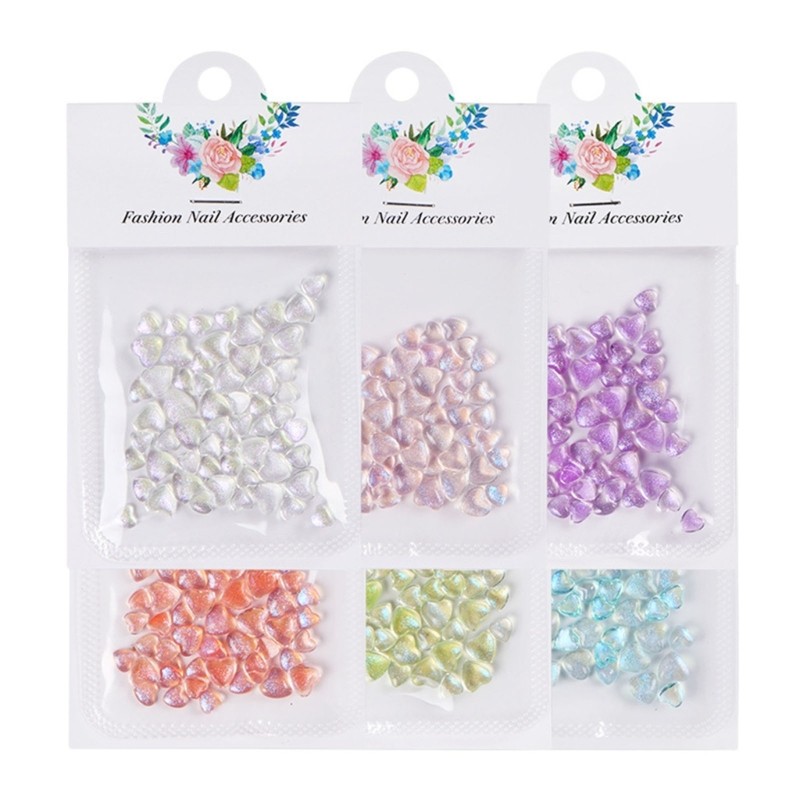 50Pcs Large Nail Art Rhinestones Flat Back Nail Crystals Heart Nail Gems Stone