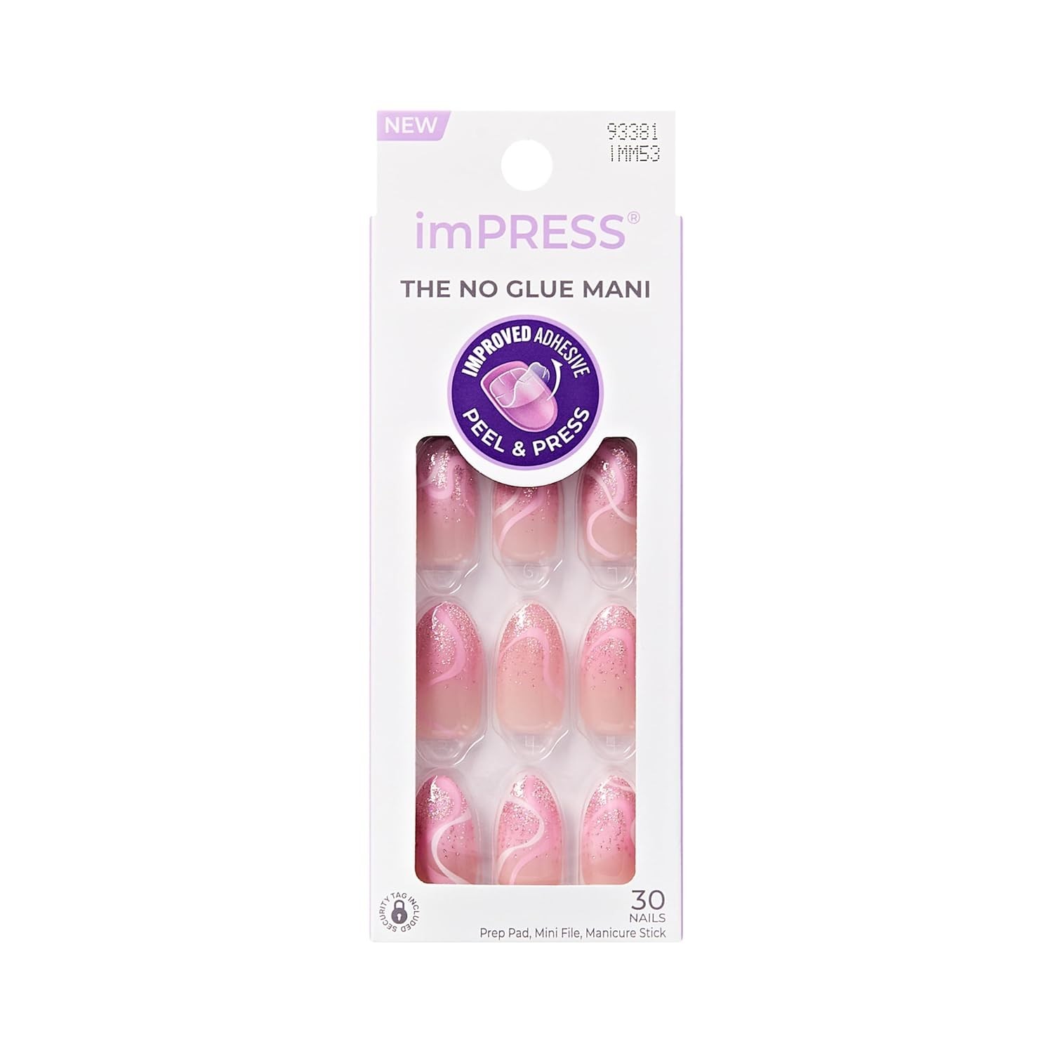 No Glue Mani Press On Nails, Design, ‘Wild Venus’, Pink, Medium Size, Almond …