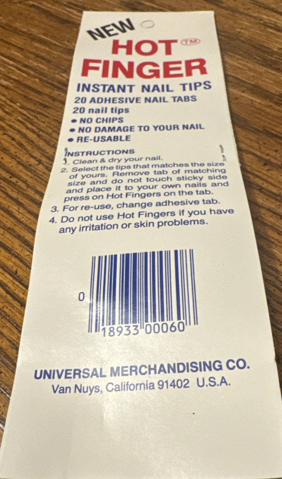 Hot Finger Instant Nail Tips, Red, Made In USA