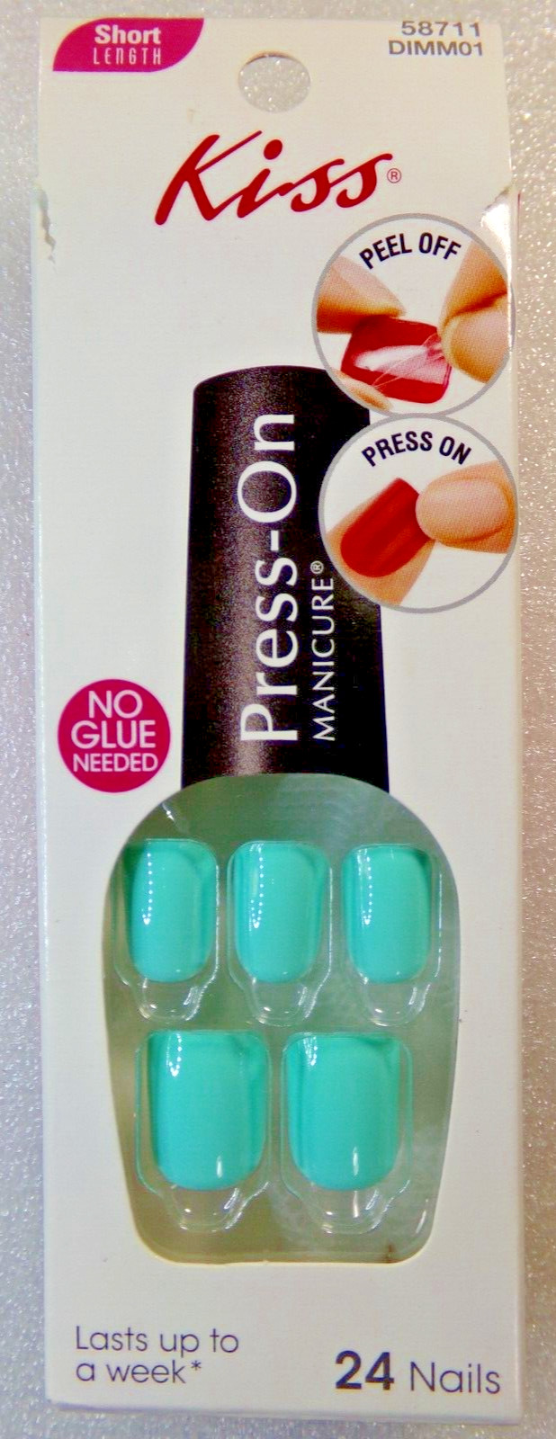 Kiss Press On Nails Shiny Mint Green Short