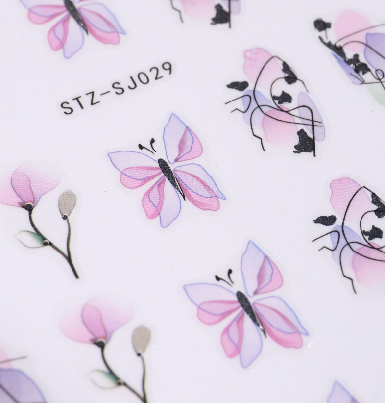Nail Art Stickers Decals Transfers Flowers Butterfly Abstract Face French NS45