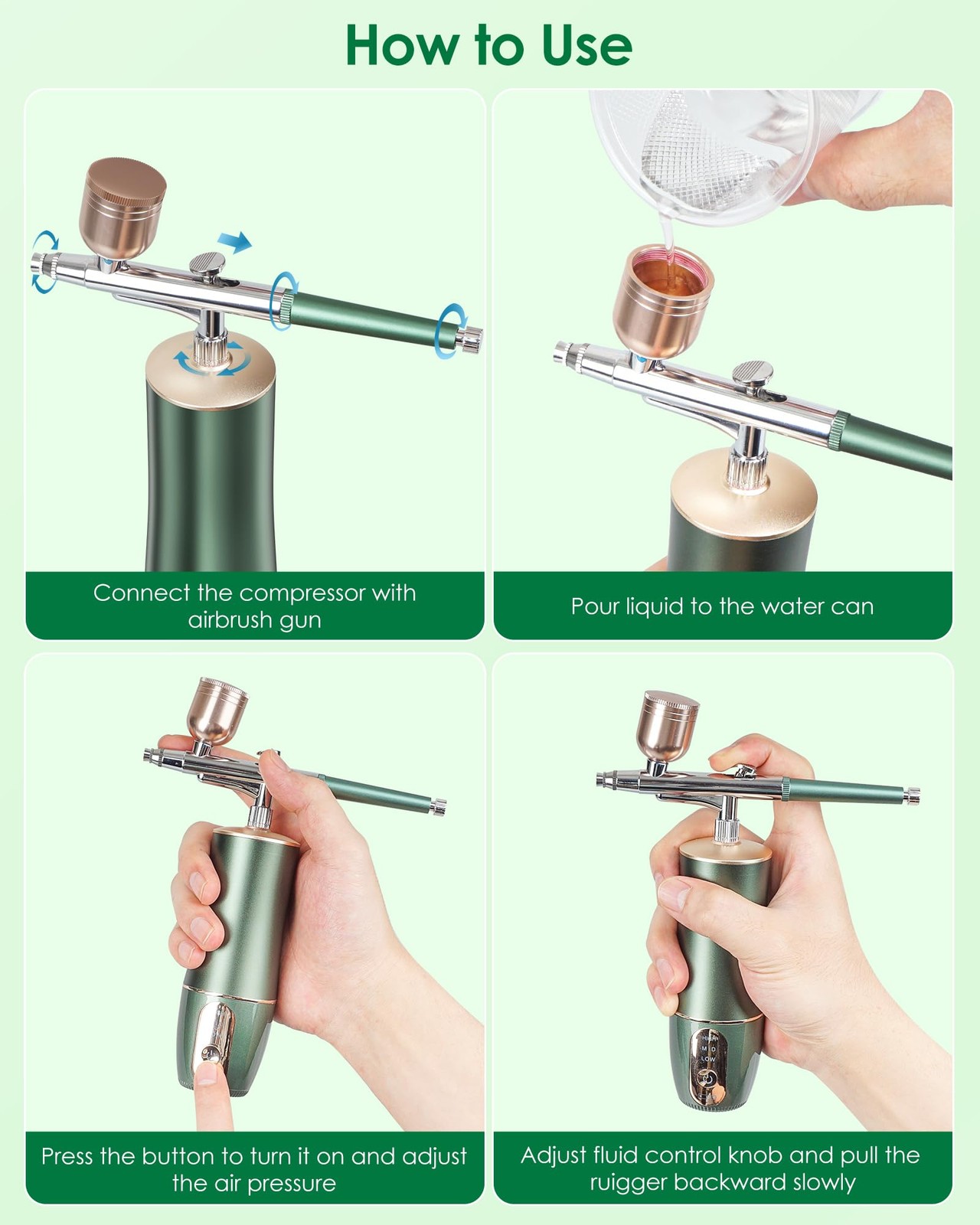 Portable Cordless Airbrush Kit for Nail Art Makeup