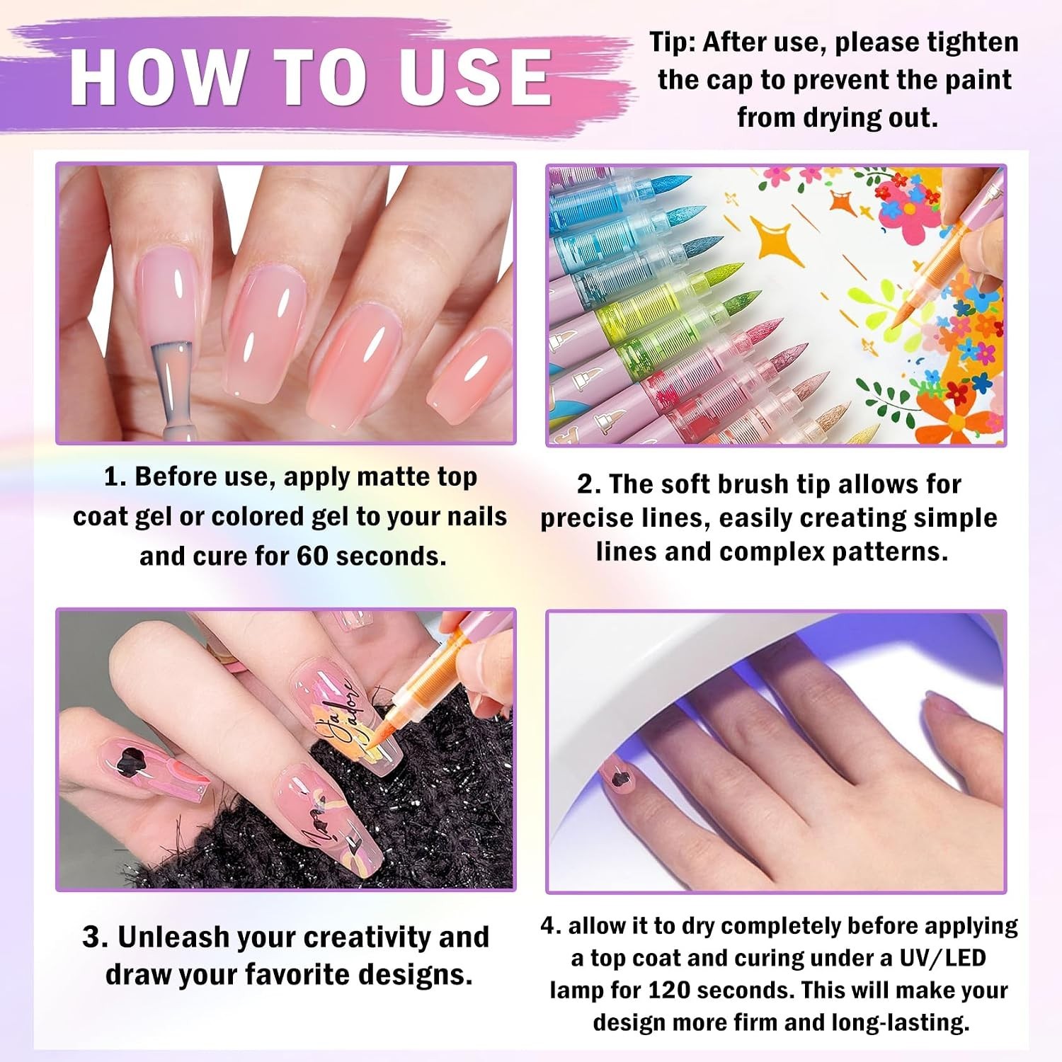 Vibrant Acrylic Nail Art Pens Set – Easy Application & Waterproof Formula