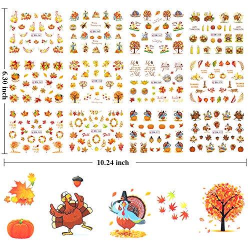 Fall Nail Stickersutumn Maple Leaf Nailrt Decals Thanksgiving Day Water Decal A