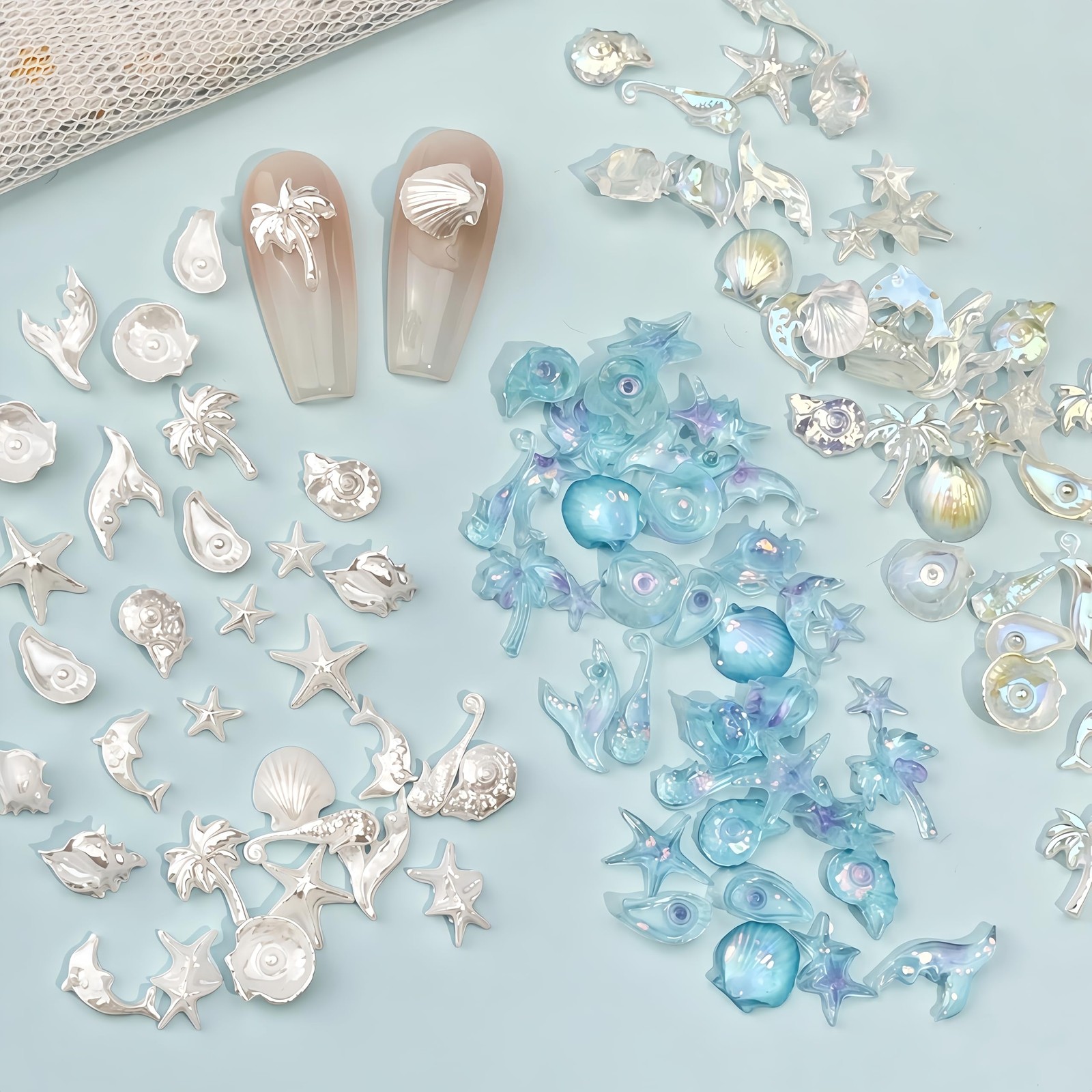 SHUXILIN 250PCS Summer Beach Nail Resin Charms