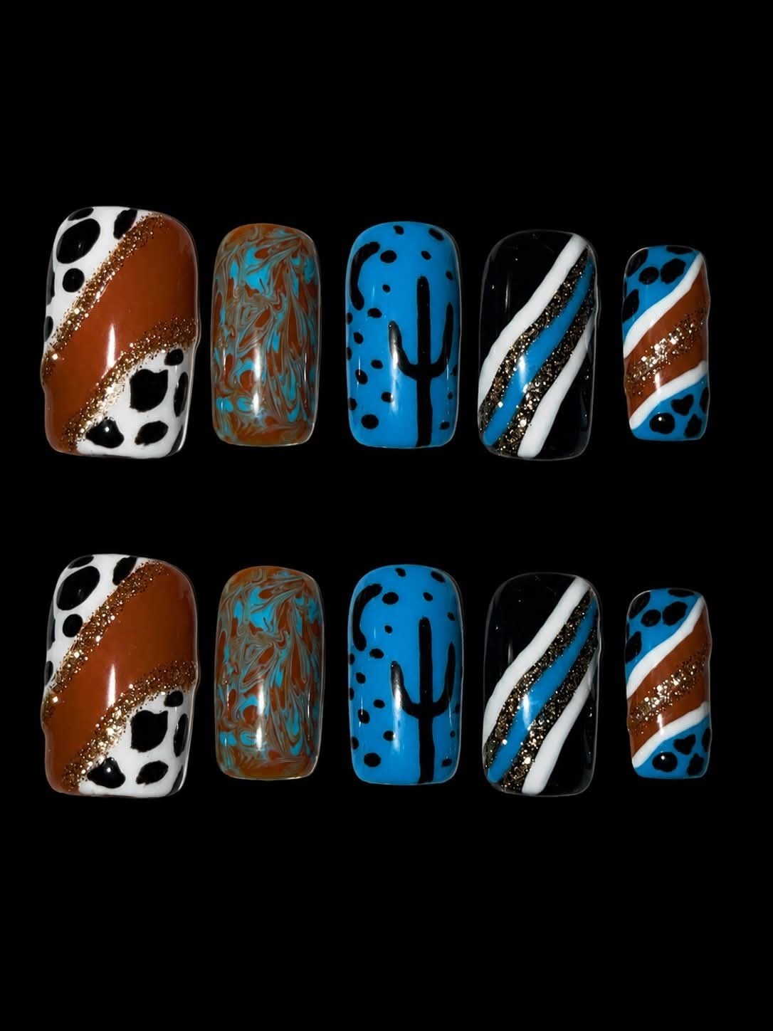 Hand Painted One-of-a-Kind Press On Nails | Custom Artificial Fingernails |…