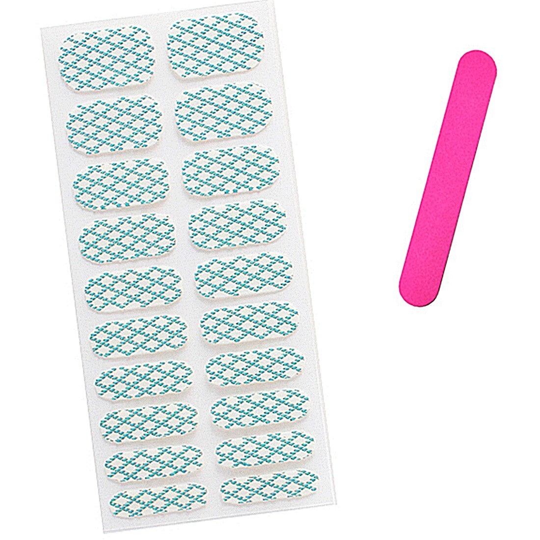 Polished Korea Design Nail Art Sticker Blue Diamond Mint Pattern 2pcs 3d Pattern