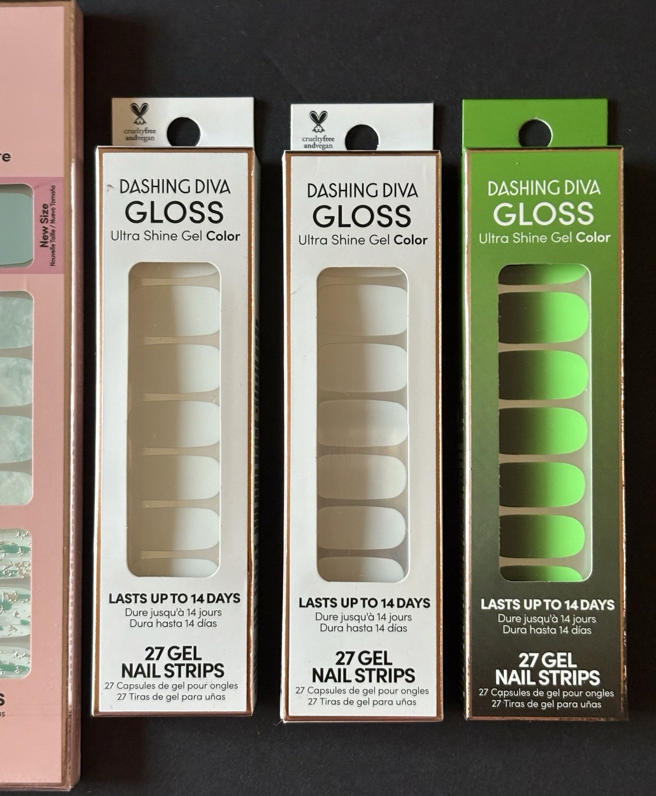 4-Packs Dashing Diva Ultra Shine Gel Nail Strips Press On Manicure Set Vegan NEW