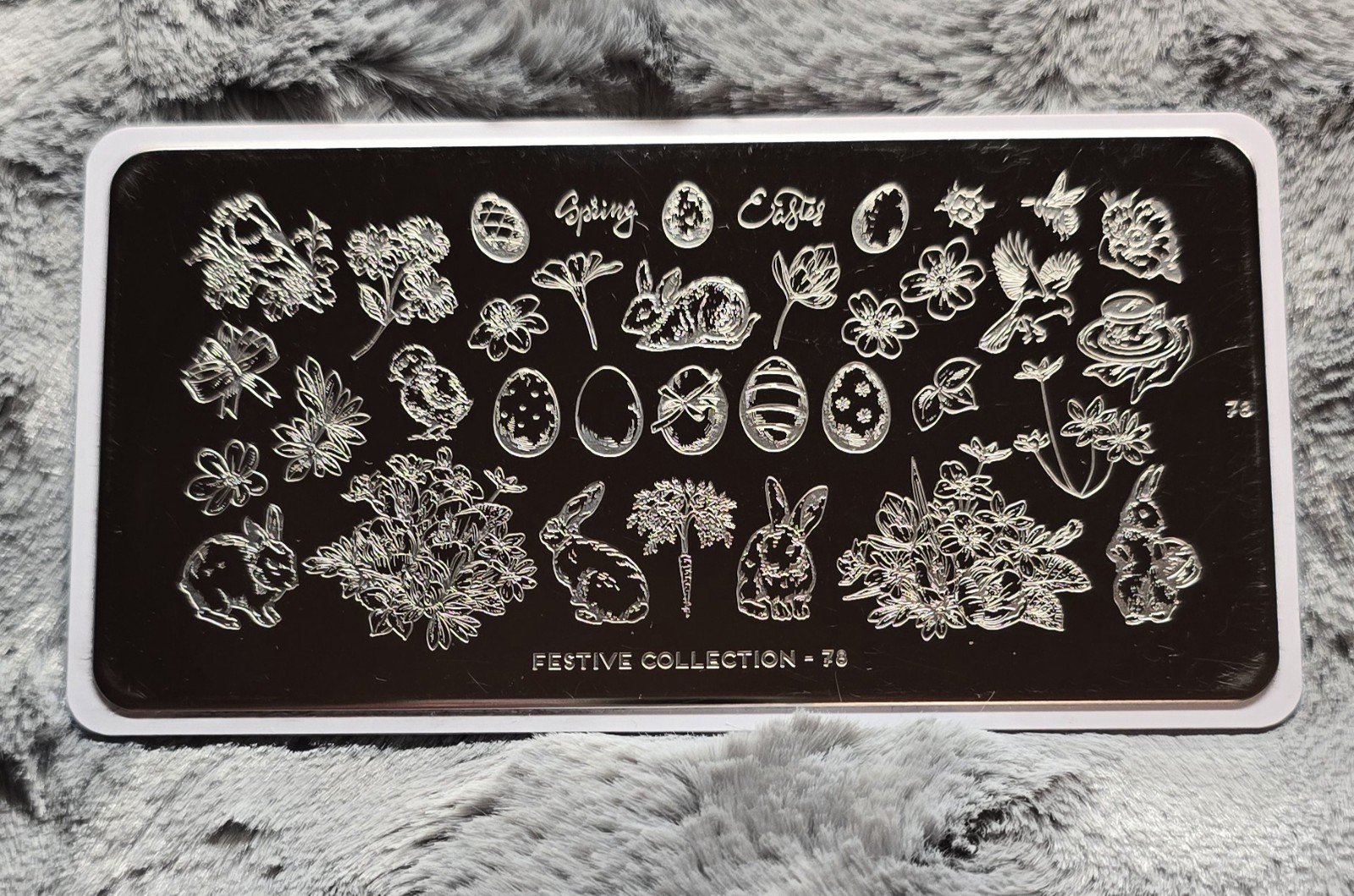 HTF MoYou London Festive Collection 78 Nail Stamp Plate Easter Bunny Spring