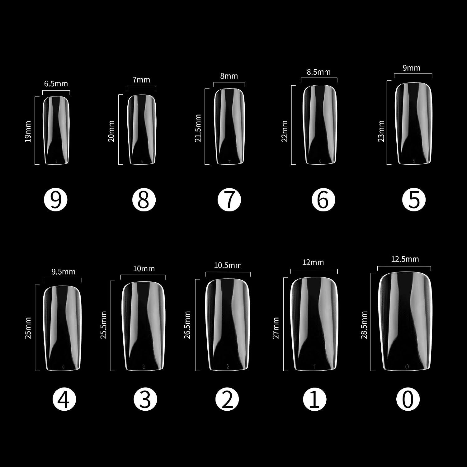 1000PCS Full Cover Acrylic False Nail Tips Set