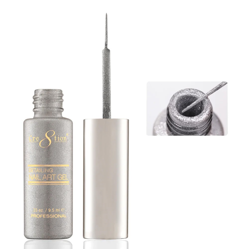 Cre8tion Detailing Nail Art Gel .33 Oz – #23 Silver