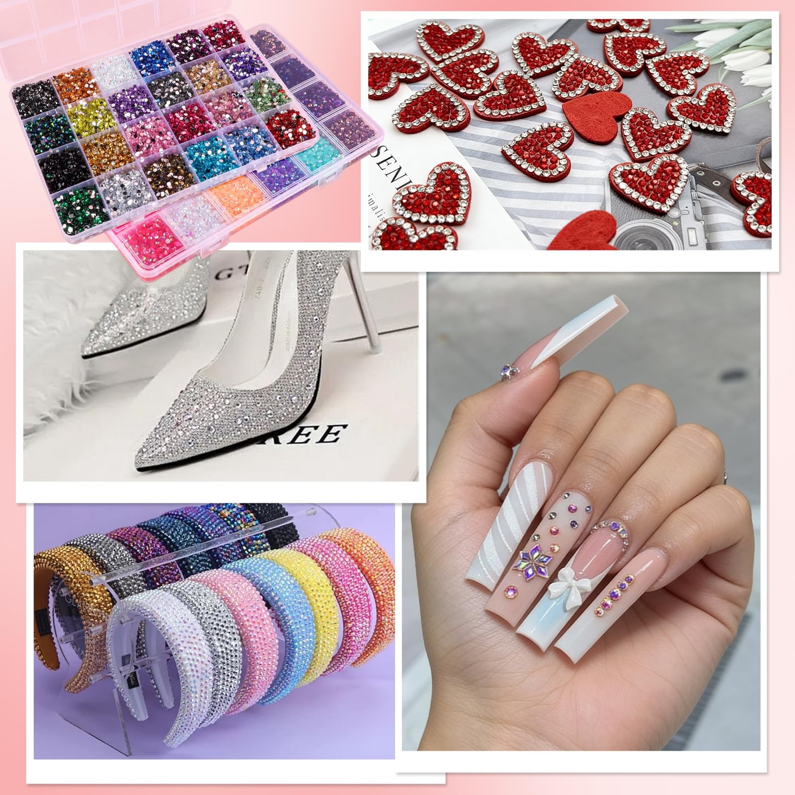 48000Pcs 48 Colors Jelly Rhinestones for Bedazzling and Diamond Art,3mm Resin…