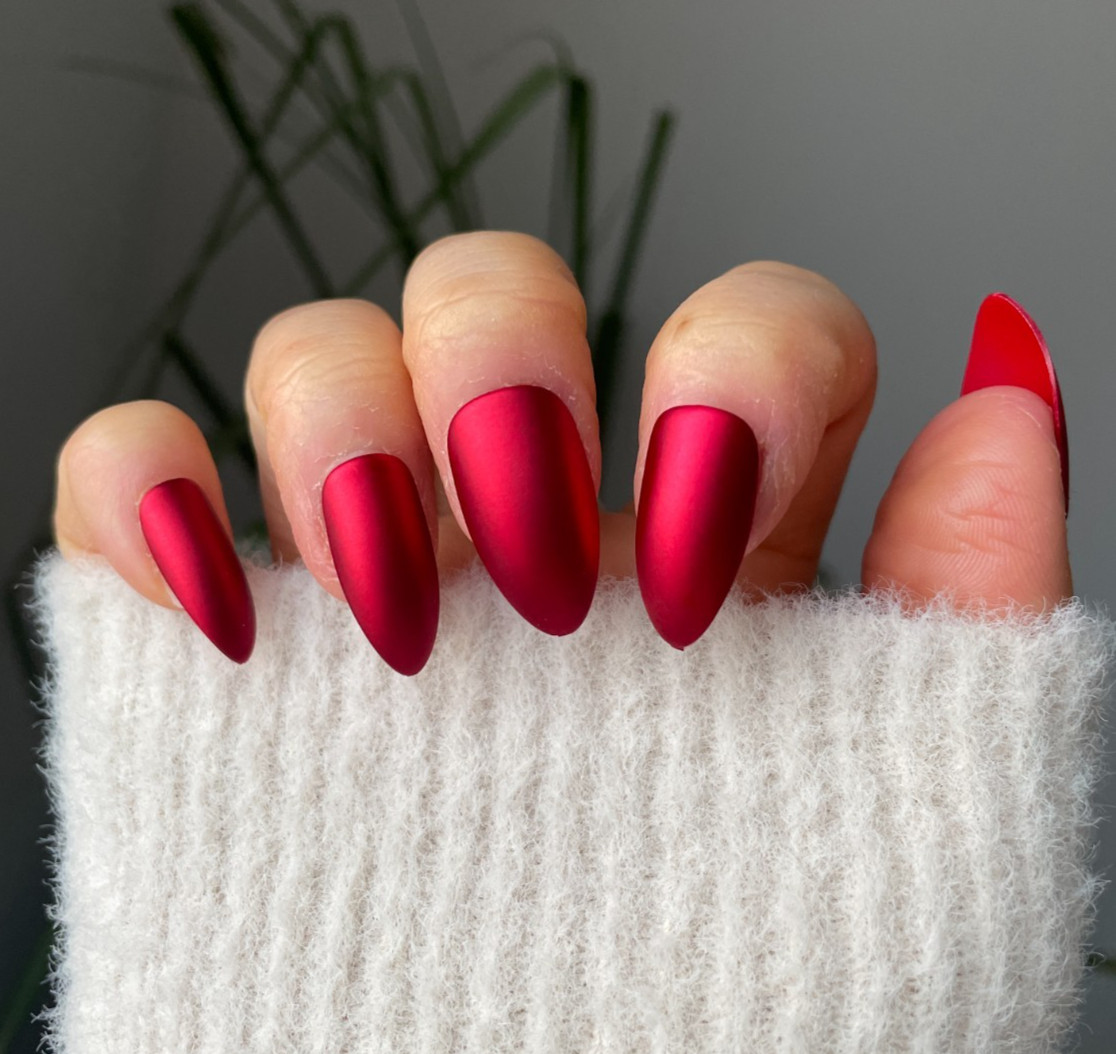 Metallic Red Press On Nails – 24pcs – 100 Sets – Inventory Clear Out