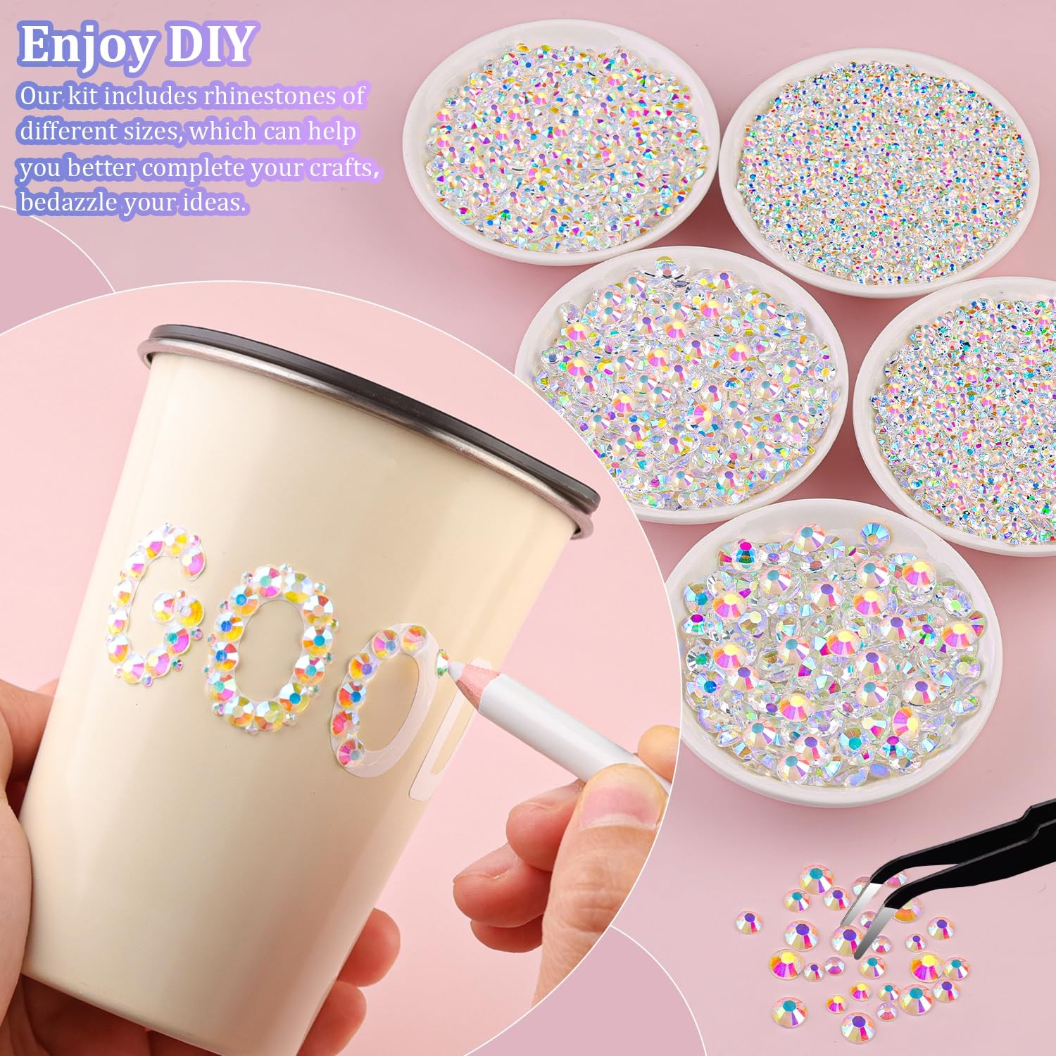 16000Pcs Resin Jelly Rhinestones for Crafting, Transparent AB Flatback Gems, …