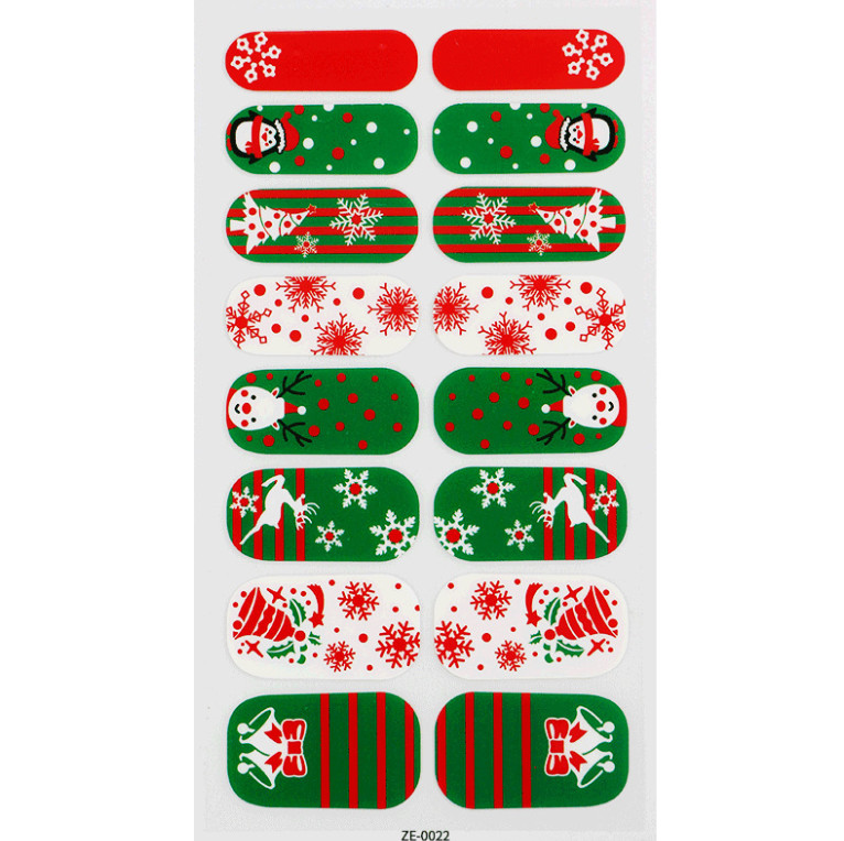 Nail Wraps Christmas Snowflake Santa Stickers Polish Manicure Art Decor DIY NH24
